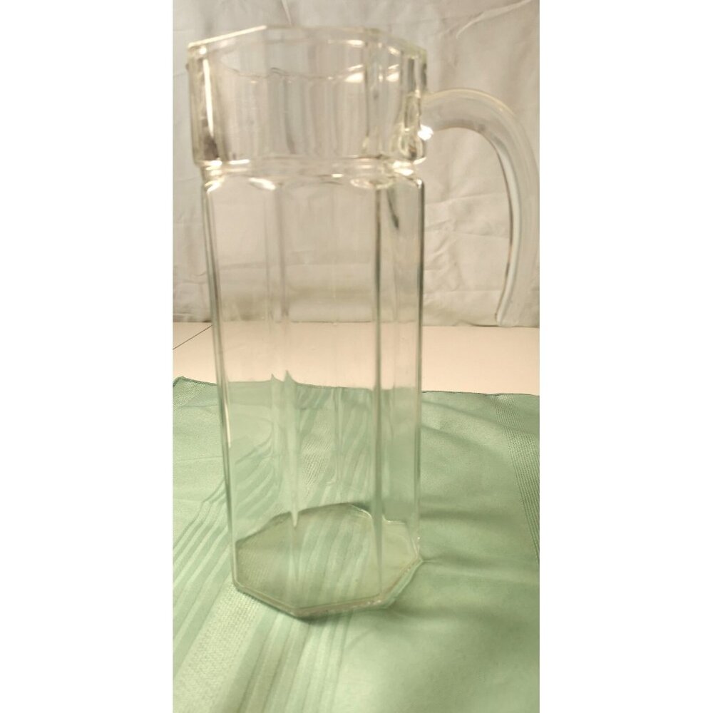 Clear Serving Pitcher Quality Vintage, Early 80s Octagon 1.5 litre Heavy 1.2kgs